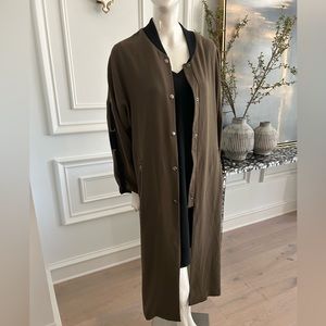 Topshop Lightweight Bomber Duster Longline Jacket Over Coat Womens Roll Tab